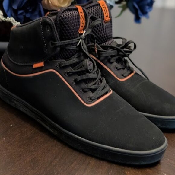 S7 VANS Stat Black/Orange Sneakers - Picture 3 of 10